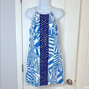 Lilly Pulitzer Blue and White Halter Dress